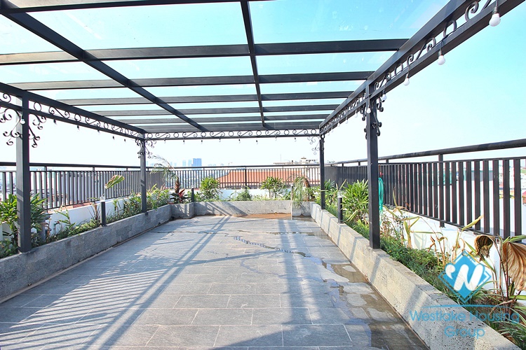 High-end 3 beds apartment with pretty terrace for rent in To Ngoc Van st, Tay Ho